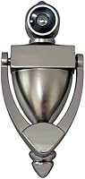 QCAA Door Knocker with 180° Viewer - Durable Zinc Die-Cast Satin Nickel, 5-1/2" Height for Home Security