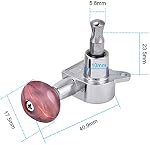 Les cordes d'Ukulele Tuning Pegs, 2L2R Tuners de verrouillage en argent Têtes de machine ronde rouge pour Ukulele 4 Guitares à cordes