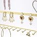 MORIGEM Jewelry Stand Holder Organizer with Tray, Jewelry Hanger Display Storage for Necklace Bracelet Earring Ring,5 Tier, Metal Electroplating,Gifts for Women（Gold）