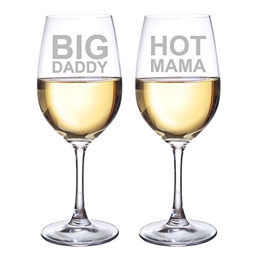 Set de 2 copas de vino Big Daddy and Hot Mama