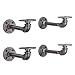 Rustic Pipe Decor Industrial Shelf Brackets - Double Flange Bracket Set of Four, Iron Metal Grey Black Fittings, Custom DIY Floating Shelves, Vintage Furniture Decorations, Wall Mounted (6 Inch Pipe)