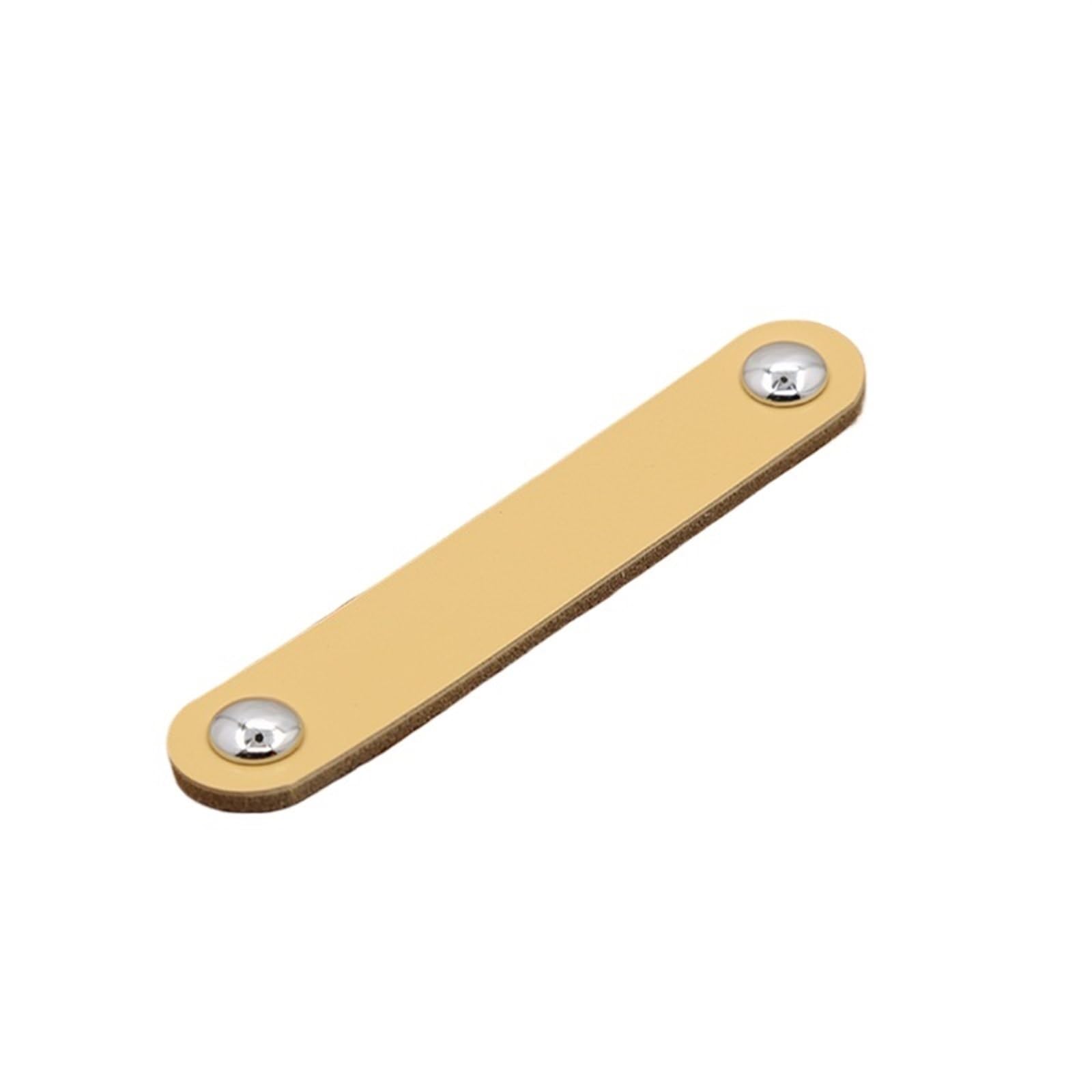 CQAHDSEVF Leather Drawer Pulls, Leather Drawer Cabinet Pulls Multicolor 96-128mm(Flesh Chrome,96mm)