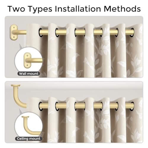 Wolistsa 2 Pack Curtain Rod 36-88 Inch Gold Heavy Duty Window Curtain Rods by Wolistsa - Used condition - Image 4