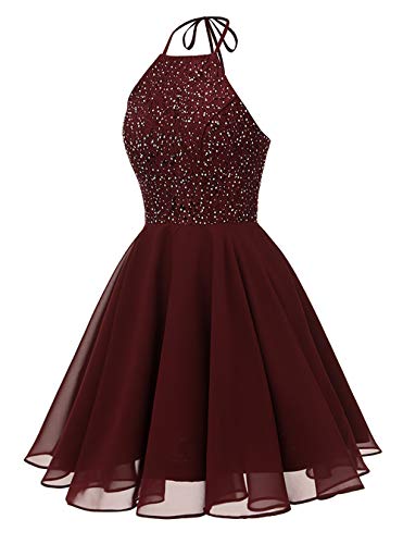 Chiffon Lace Halter Homecoming Dresses for Teens Short Prom Dress Beaded A-Line Evening Wedding Party Gowns - Image 3