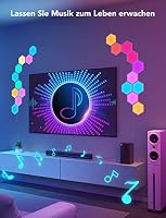 Govee LED Sechseck Hexagon Panel Gaming,10 RGBIC Smart Wandleuchte Funktioniert mit Alexa, Google Assistant, Kreative Dekorative Wi-Fi, Musik Sync für Gaming Beleuchtung & Zimmer Deko – Ansicht 5