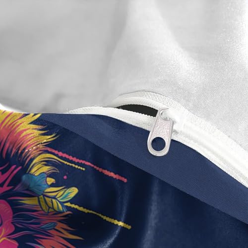 Housse de couette double 200x200cm à rayures marines en microfibre - 8