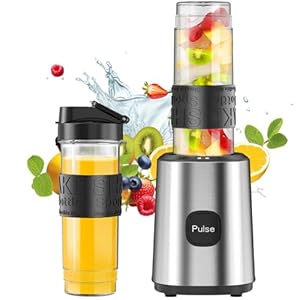 Blender, smoothiemaker, 500 W, smoothiemixer om mee te nemen, met 2 x 570 ml smoothieflessen, BPA-vrij Tritan, draagbare blender smoothiemaker van roestvrij staal, 4 bladen voor shake, smoothie en