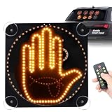 Car Finger Light with Remote, Hand Gesture Amber LED Light with Suction Cup - 14 Modes for Road Rage Warning Signs Car Accessory Christmas Xmas Gift for Men Women