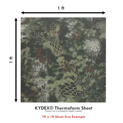 Image of KYDEX Thermoform Sheet - (P1 Texture) - (Infused Print) - (12in x 12in) - (Kryptek - Mandrake) - (1 Sheet) - (for Holster Making & Hobby) - (USA Made)