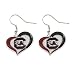 South Carolina Gamecocks Swirl Heart Dangle Logo Earring Set Charm Gift NCAA