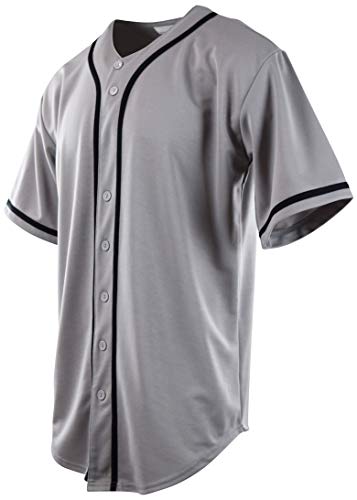 ChoiceApparel Camisetas de beisebol masculinas lisas, 077-cinza, G