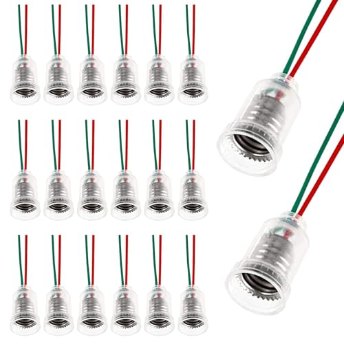 20 Stück E10 Lampen Sockel E10 Lampenfassungen mit Isolierten Draht Lmpensockel Light Base Sockel für Home Glühlamp LED Lampen Elektrischen Test