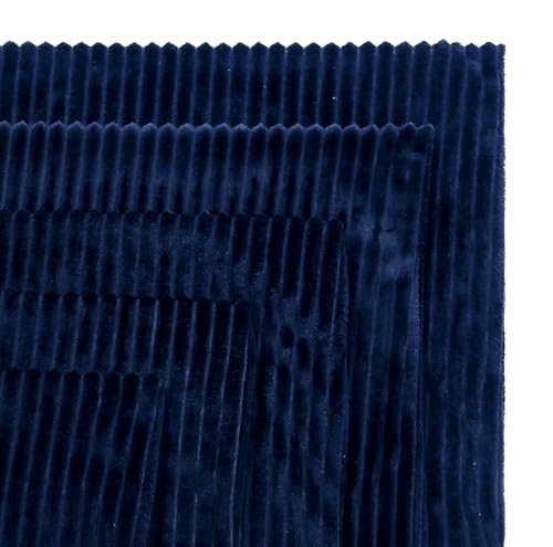 Image of RD TREND Cushion Cover Set of 5, Decorative Sofa Living Room Home Square Cushion Covers 16 Inch x 16 Inch, Aesthetic Corduroy Striped Double Sided (Navy Blue,Pack of 5)