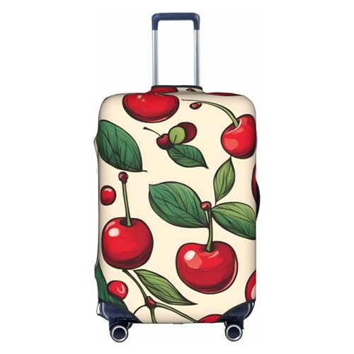 Lovely Sweet Red Cherry 2 Print Personalized Travel Luggage Cover With Zipper, Elastic Luggage Cover,For Daily Use