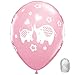 10 Pack 11" It’s a Girl Baby Elephants Pink Latex Balloons with Matching Ribbons