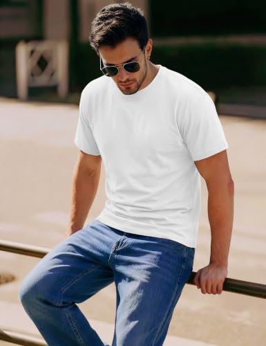 Image of MAGCOMSEN Mens T-Shirts Short Sleeve UPF 50+ Lightweight Moisture Wicking Basic Crewneck Casual Summer Cooling T Shirt