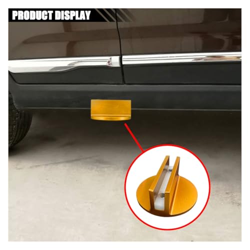 Image of 2PCS Universal Magnetic Jack Pad, 0.37 inch Slotted Aluminum Grooved Pad | Jack Puck Pinch, Pinch Weld Frame Rail Adapter with Large Slotted for Most Cars SUVs Trucks, Orange