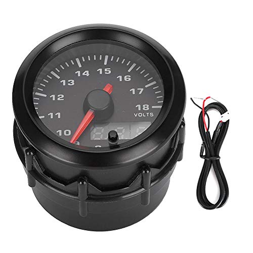 カー電圧計 52mm 7色デジタルLED電圧計メーター表示 - 12V車両対応のモディファイドパーツ