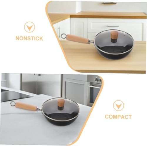 Sartén Wok de Hierro Fundido con Tapa y Mango de Madera miniatura 3