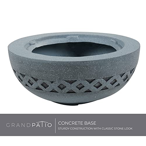 Grand Patio Outdoor Drayton 24In Round Concrete Wood Burning Patio Grill Fire Pit, Gray #TOP4