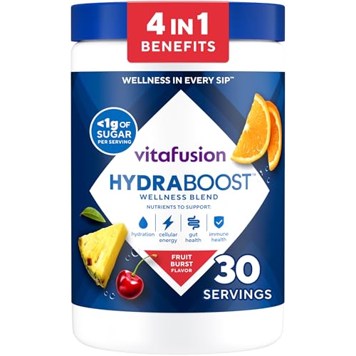 Vitafusion Hydraboost Hydration Drink Mix, Electrolytes Support Daily Hydration, Vitamins Support Cellular Energy & Immune Health, Prebiotic Fiber Supports Gut Health, Fruit Burst, 30 Servings - image 1