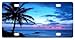 Produktbild Ganheuze FloralFlames Tropical Paradise Ocean Beach Scene with Palm Trees (3) Personalized Novelty Front License Plate Cover Decorative Vanity tinMetal Car Tag (12" X 6")