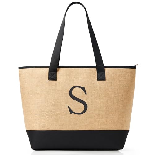 KALIDI Personalisierte Tasche Damen Handtasche Tote Bag Strandtasche mit Reißverschluss Shopper Tasche Groß Schultertasche für Frauen Bräute Brautjungfern,Arbeit,Reisen,Einkaufen,Schule