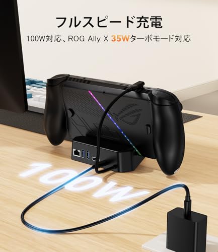 Antank S5-B ドッキングステーション ROG Xbox Ally/ROG Xbox Ally X 対応 TVドック代替 4K@144Hz HDMI出力 ギガビットLAN搭載 USB-A×2 100W USB-C充電対応