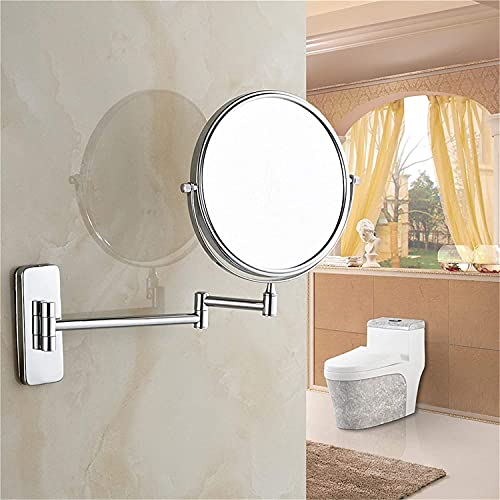 Miroir de maquillage mural pivotant miroir de courtoisie double face salle de bain 8 pouces - 4