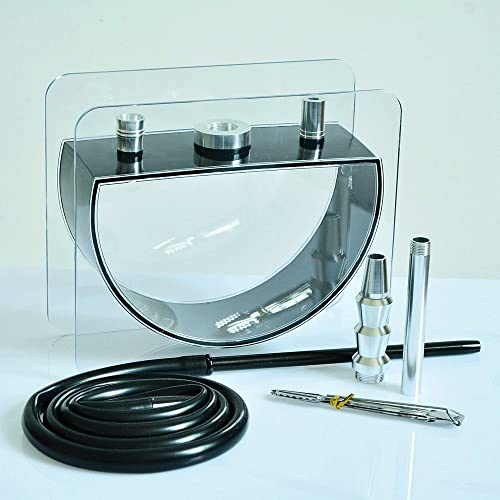 JYZT Shisha Set mit allem Upgrade Moderne Acryl Shisha mit Shisha Schlauch Schwarze Silikonschale Aluminium Stiel… – Bild 3