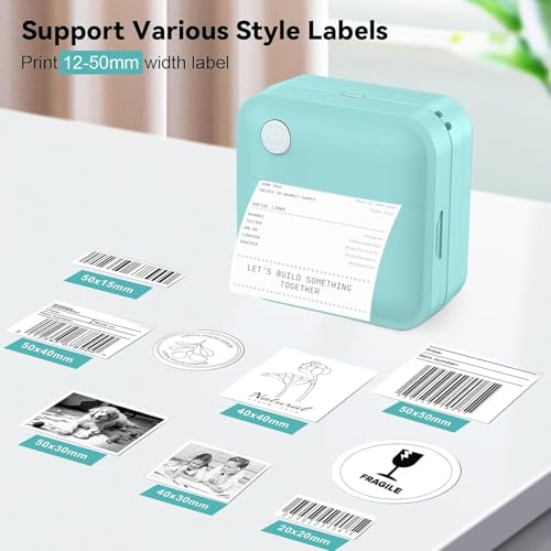 Invisen D1-LB-FBA Label Maker Machine - Mini Label Printer Portable Thermal Printer thumb #2