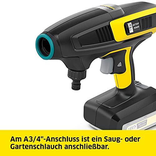 Kärcher 18 V Akku-Druckreiniger KHB 6 Battery, Druck: 24 bar, Flachstrahldüse, Rotordüse, Quick Connect, Gartenschlauchanschluss A3/4"… – Ansicht 3