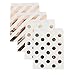 Andaz Press Rose Gold Copper Foil Favor Bags, Polka Dots and Striped, 24-Pack, Shiny Metallic Colored Wedding Birthday Baby Shower Party Supplies Decorations