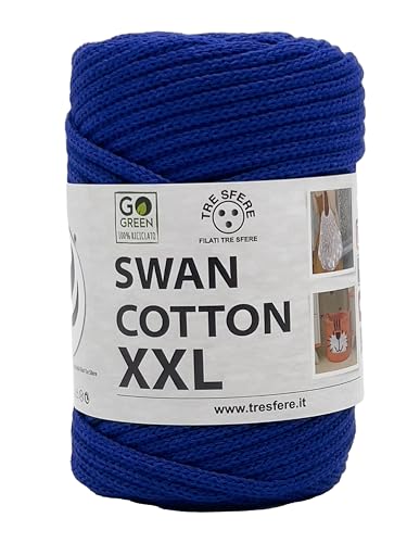SWAN COTTON XXL (2521 - Bluette), yarn for bags, hats, baskets, underplates, clutch composition 70% recycled cotton 30% polyester, 250 g spool 65 metres