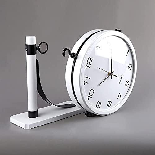 Horloge murale double face pour salon moderne et bureau lumineux