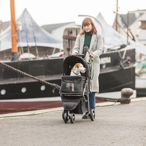 TRIXIE Buggy für Hunde, 47 × 100 × 80 CM, 4,6 kg - extra leicht, schwarz, bis 11 kg belastbar - 28958