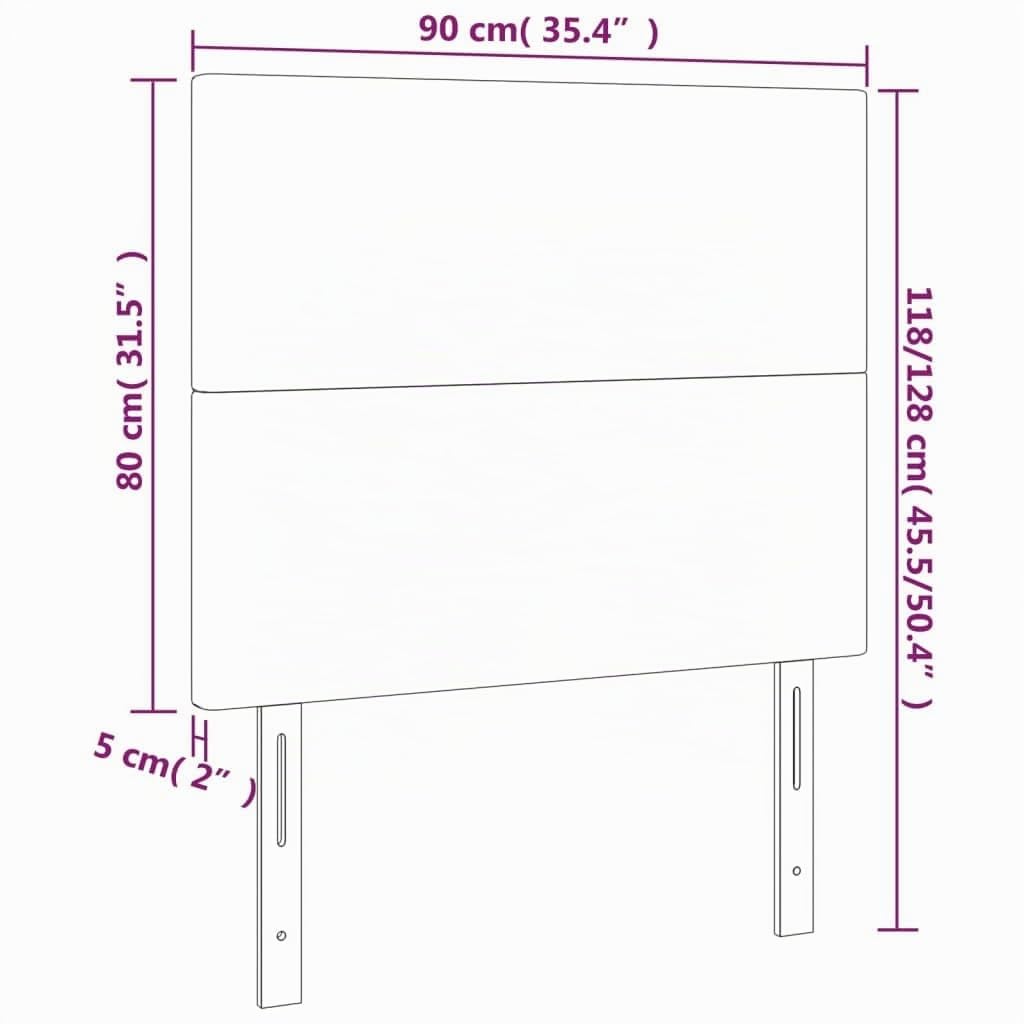 vidaXL Tête de lit Gris foncé 90x5x118/128 cm Tissu