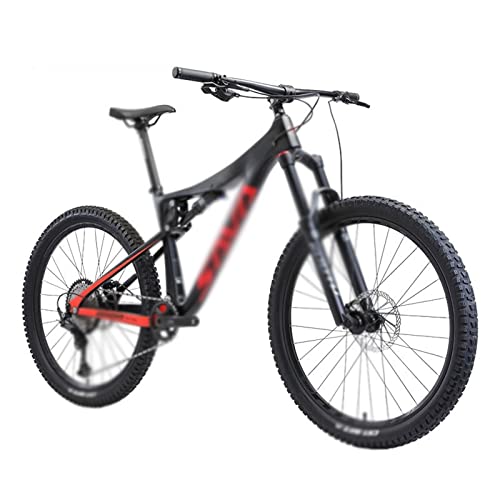 HJUGHPN Bikes Mountain Bike Carbon Frame Mountain Bike with Dual Double Suspension Soft Tail Mtb