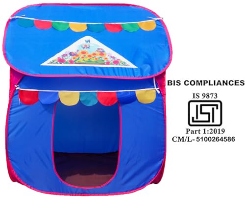 Image of Homecute Foldable Pop Up Hut Type Kids Toys Play Tent House for Boys and Girls (Medium Size Blue)