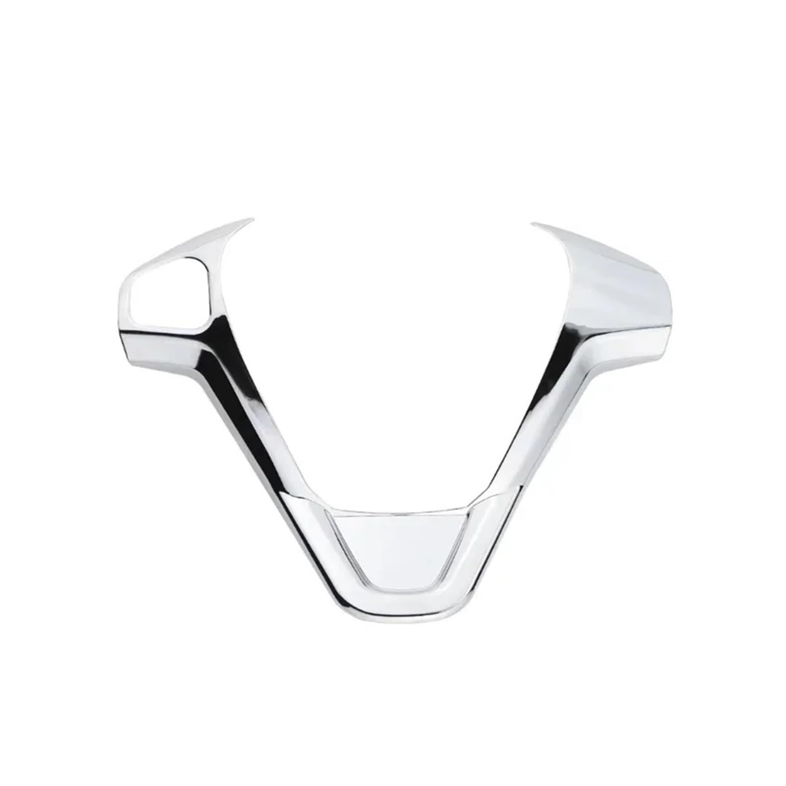 Car Interior Sticker for Fiesta MK7 2009-2017 for Ecosport 2012-2017 Car Steering Wheel Panel Decoration Cover Trim Stickers(1hole-Glossy-Silver)
