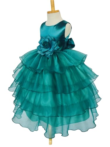 Sleeveless Satin Organza Ruffle Flower Girl Gown Wedding Birthday Junior3