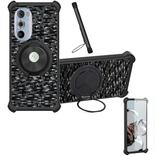 �Ή� Motorola Moto Edge 30 Neo �P�[�X Phone Case [1�� 9H+�d�x���� �K���X�t�B����][360°��]���X�^���h�A�}�O�l�b�g��]CX-11-HEI