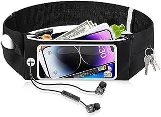 Pasek do biegania na telefon, uchwyt na telefon do biegania, torba na talię fitness dla mężczyzn z regulowanym paskiem i paskiem odblaskowym, sportowy pasek pasuje do smartfonów iPhone do ekranu