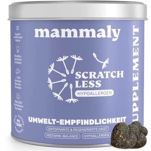 mammaly Scratch Less® Allergie-Snacks mit Hanföl für Hunde (120 Stück)