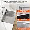 VEVOR 33 inch Farmhouse Kitchen Sink, 304 Stainless Steel Sink, Top Mount Single Bowl Kitchen Sinks with Ledge & Accessories, Household Dishwasher Sinks for Farm, Prep Kitchen, Garage and Bar Sink