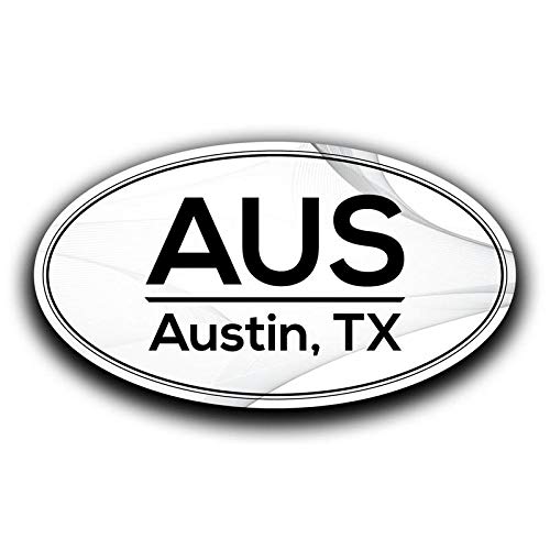 AUS Austin Texas Airport Code Decal Sticker Home Travel Car Truck Van Bumper Window Laptop Cup Wall - Two 5.5 Inch Decals - MKS0542