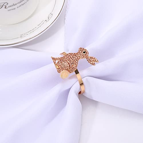 Easter Napkin Rings Set Of 9, Rhinestone Easter Bunny Napkin Holder Rings For Table Place Setting Spring Holiday Table Decor (Style H) #TOP3