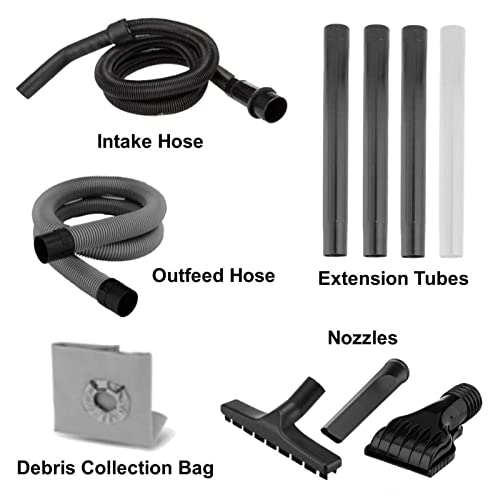 Half Off Ponds CleanSweep 1400 Pond Vacuum with a 13' Intake Suction Hose, 4 Extension Tubes, 3 Vacuum Nozzles, a 6.5 Foot Output Hose, and a Debris Collection Bag