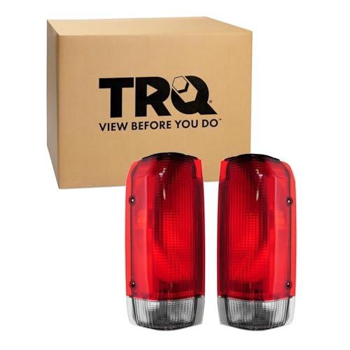 TRQ 2 Piece Driver & Passenger Side Tail Light Assembly Set Compatible with 1987-1990 Ford Bronco F150 F250 F350 FO2800104 FO2801103