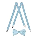 Suspender & Bow Tie Set (Adult, Light Blue)